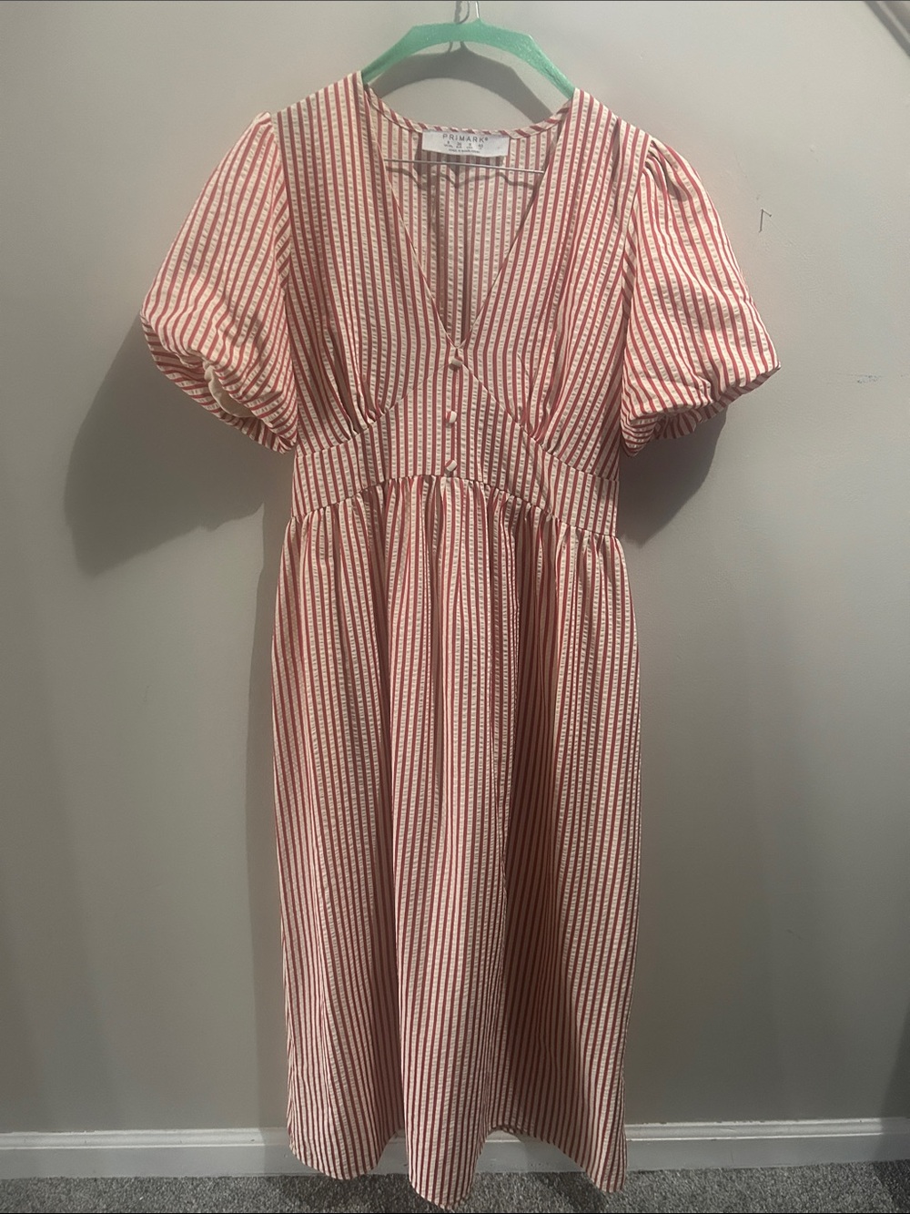 Primark Red and White Striped Casual Dress